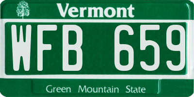 VT license plate WFB659