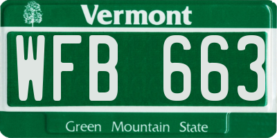 VT license plate WFB663