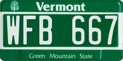VT license plate WFB667
