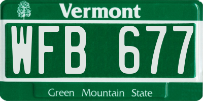 VT license plate WFB677