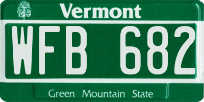 VT license plate WFB682