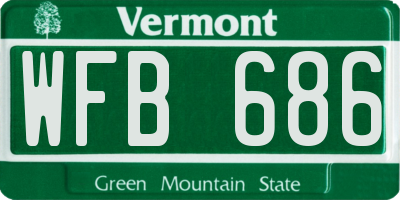 VT license plate WFB686