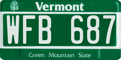 VT license plate WFB687