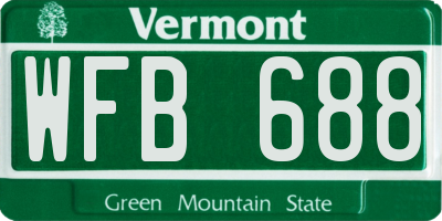 VT license plate WFB688