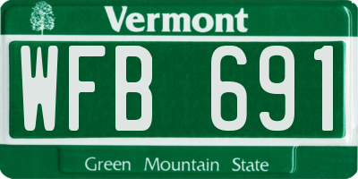 VT license plate WFB691