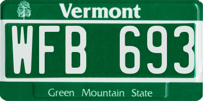 VT license plate WFB693