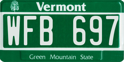 VT license plate WFB697
