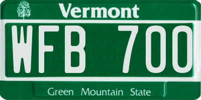 VT license plate WFB700