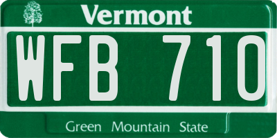 VT license plate WFB710