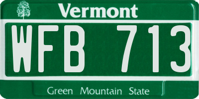 VT license plate WFB713