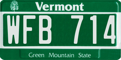 VT license plate WFB714