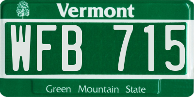 VT license plate WFB715