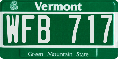 VT license plate WFB717