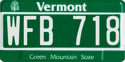 VT license plate WFB718