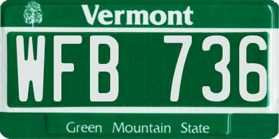 VT license plate WFB736