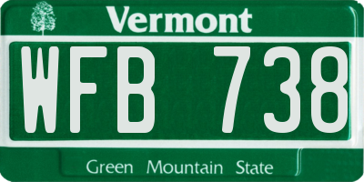VT license plate WFB738