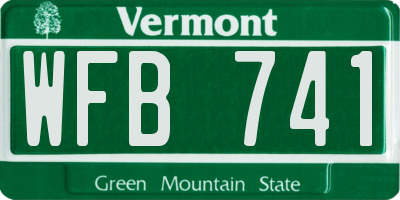 VT license plate WFB741