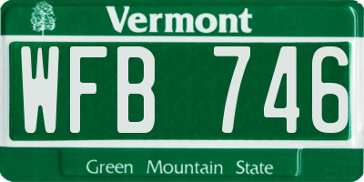 VT license plate WFB746