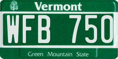 VT license plate WFB750