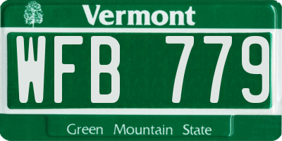 VT license plate WFB779