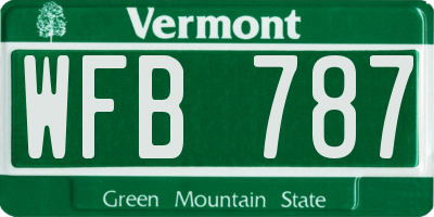 VT license plate WFB787