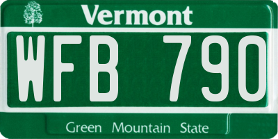 VT license plate WFB790