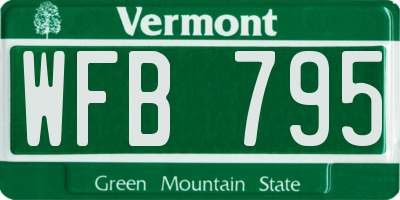 VT license plate WFB795