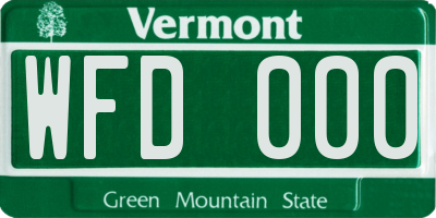 VT license plate WFD000