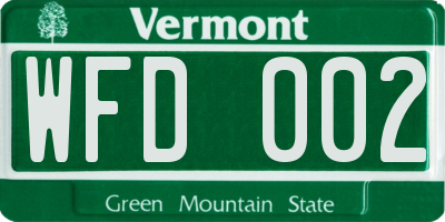VT license plate WFD002