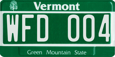 VT license plate WFD004