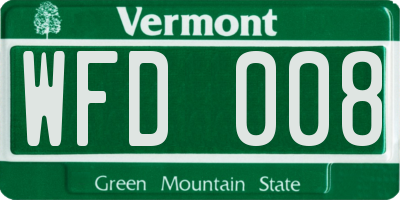 VT license plate WFD008