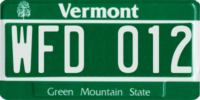 VT license plate WFD012