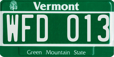 VT license plate WFD013