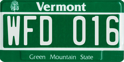 VT license plate WFD016
