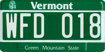 VT license plate WFD018