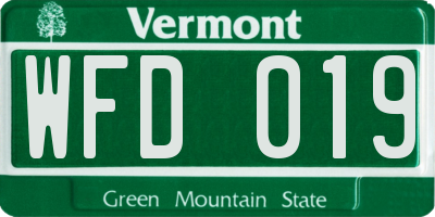 VT license plate WFD019