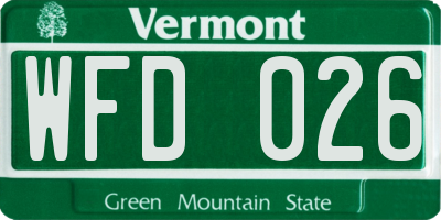 VT license plate WFD026