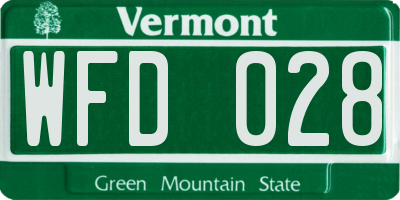 VT license plate WFD028