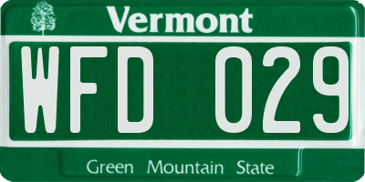 VT license plate WFD029