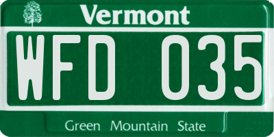 VT license plate WFD035