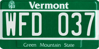 VT license plate WFD037