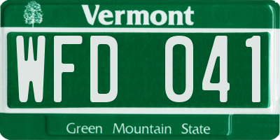 VT license plate WFD041
