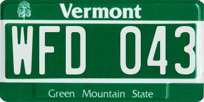 VT license plate WFD043