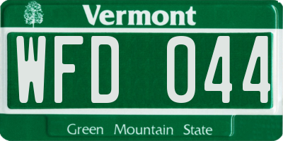 VT license plate WFD044