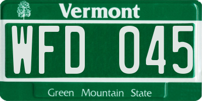 VT license plate WFD045