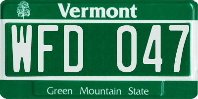 VT license plate WFD047