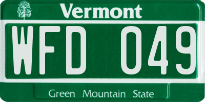 VT license plate WFD049