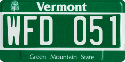 VT license plate WFD051