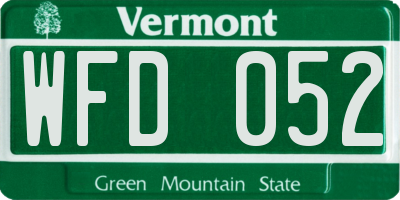 VT license plate WFD052