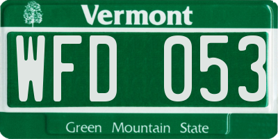 VT license plate WFD053